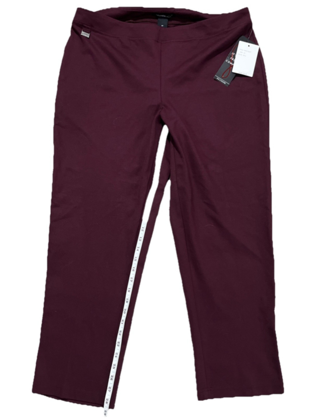 Zac & Rachel Figure Defining Stretchy Tummy Control Dress Pant Wine 2XL NWT 68$
